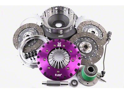 X-Clutch 9-Inch Triple Solid Organic Disc Clutch Kit with Chromoly Flywheel and Hydraulic Release Bearing; 26-Spline (14-19 Corvette C7)