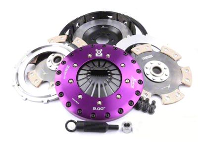 X-Clutch 9-Inch Twin Solid Ceramic Disc Clutch Kit with Chromoly Flywheel; 26-Spline (97-04 Corvette C5)