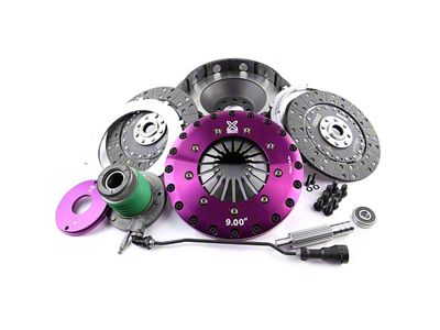 X-Clutch 9-Inch Twin Solid Organic Disc Clutch Kit with Chromoly Flywheel and Hydraulic Release Bearing; 26-Spline (14-19 Corvette C7)