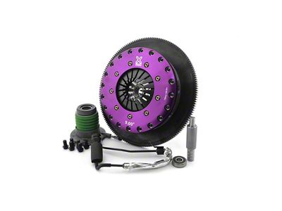 X-Clutch 9-Inch Twin Solid Organic Disc Clutch Kit with Chromoly Flywheel and Hydraulic Release Bearing; 26-Spline (05-13 Corvette C6, Excluding ZR1)