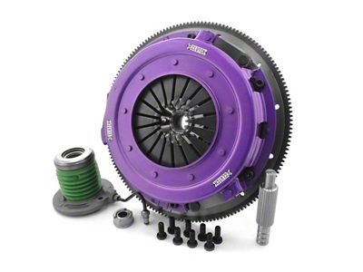 X-Clutch 10.50-Inch Twin Solid Organic Disc Clutch Kit with Flywheel and Hydraulic Release Bearing; 26-Spline (07-14 Mustang GT500)