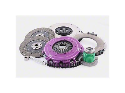 X-Clutch 10.50-Inch Twin Solid Organic Disc Clutch Kit with Flywheel and Hydraulic Release Bearing; 23-Spline (18-23 Mustang GT)