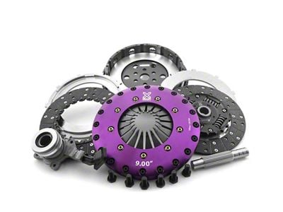 X-Clutch 9-Inch Twin Solid Ceramic Disc Clutch Kit with Chromoly Flywheel and Hydraulic Release Bearing; 26-Spline (15-20 Mustang GT350)