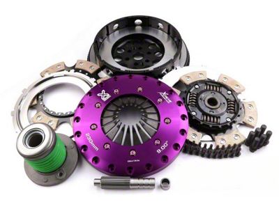 X-Clutch 9-Inch Twin Sprung Ceramic Disc Clutch Kit with Chromoly Flywheel and Hydraulic Release Bearing; 23-Spline (15-23 Mustang EcoBoost)