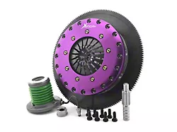 X-Clutch 9-Inch Twin Solid Ceramic Disc Clutch Kit with 8-Bolt Chromoly Flywheel and Hydraulic Release Bearing; 10-Spline (05-10 Mustang GT)