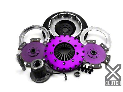 X-Clutch 9-Inch Twin Solid Ceramic Disc Clutch Kit with Chromoly Flywheel and Hydraulic Release Bearing; 23-Spline (11-17 Mustang GT)
