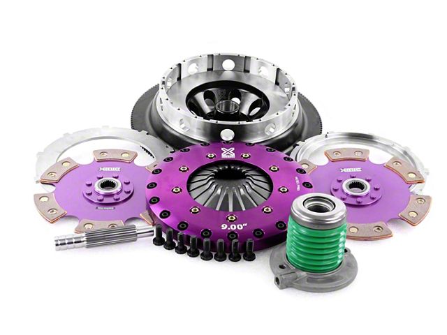 X-Clutch 9-Inch Twin Solid Ceramic Disc Clutch Kit with Chromoly Flywheel and Hydraulic Release Bearing; 23-Spline (18-23 Mustang GT)