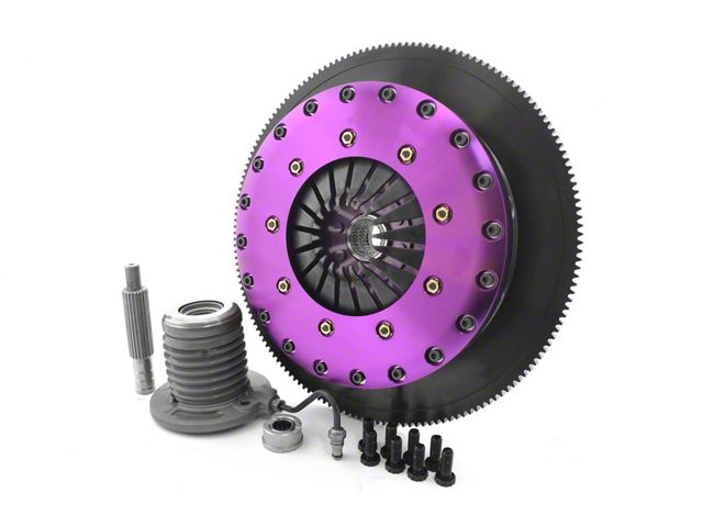 X-Clutch 9-Inch Twin Solid Ceramic Disc Clutch Kit with Chromoly Flywheel and Hydraulic Release Bearing; 26-Spline (07-14 Mustang GT500)