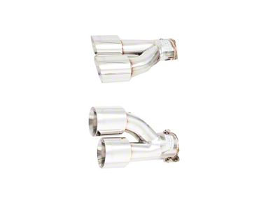 XForce Twin Quad Exhaust Tips; 3.50-Inch; Polished (15-17 Mustang GT Premium)