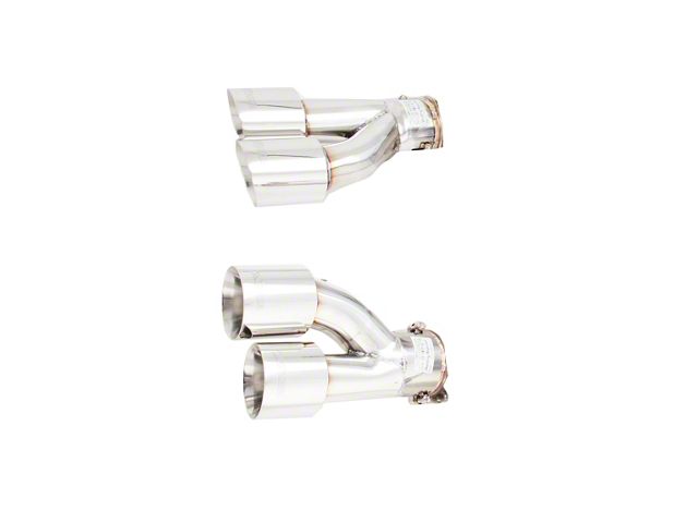 XForce Twin Quad Exhaust Tips; 3.50-Inch; Polished (15-17 Mustang GT Premium)
