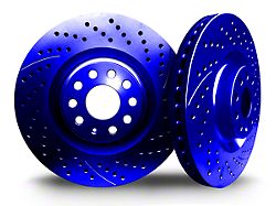 Xbrakes Xi Series Brake Rotor and Pad Kit; Front and Rear; Blue (08-14 Challenger SRT8; 15-23 6.4L HEMI Challenger w/ 4-Piston Front Calipers; 18-23 5.7L HEMI Challenger w/ 4-Piston Calipers; 18-23 Challenger SRT Demon, SRT Super Stock)