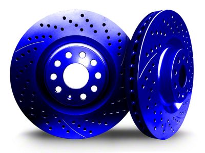 Xbrakes Xi Series Brake Rotor and Pad Kit; Front and Rear; Blue (15-20 Challenger SRT Hellcat; 15-23 6.4L HEMI Challenger w/ 6-Piston Front Calipers)
