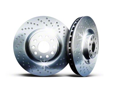 Xbrakes Xi Series Brake Rotor and Pad Kit; Front and Rear; Chrome (08-14 Challenger SRT8; 15-23 6.4L HEMI Challenger w/ 4-Piston Front Calipers; 18-23 5.7L HEMI Challenger w/ 4-Piston Calipers; 18-23 Challenger SRT Demon, SRT Super Stock)