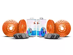 Xbrakes Xi Series Brake Rotor and Pad Kit; Front and Rear; Orange (14-19 Corvette C7 Stingray w/ Standard JL9 Brake Package)