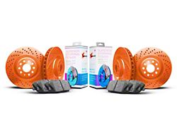 Xbrakes Xi Series Brake Rotor and Pad Kit; Front and Rear; Orange (97-04 Corvette; C5; 05-13 Corvette C6 Base w/ Standard Brake Package)
