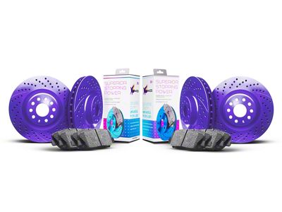 Xbrakes Xi Series Brake Rotor and Pad Kit; Front and Rear; Purple (97-04 Corvette; C5; 05-13 Corvette C6 Base w/ Standard Brake Package)