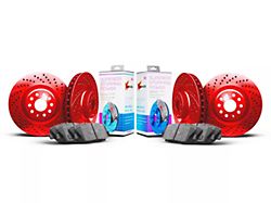 Xbrakes Xi Series Brake Rotor and Pad Kit; Front and Rear; Red (05-09 Corvette C6 w/ Z51 Brake Package; 10-11 Corvette C6 Base w/ MagneRide; 12-13 Corvette C6 Base w/ Heavy Duty Brake Package)