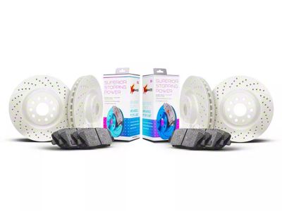 Xbrakes Xi Series Brake Rotor and Pad Kit; Front and Rear; White (05-09 Corvette C6 w/ Z51 Brake Package; 10-11 Corvette C6 Base w/ MagneRide; 12-13 Corvette C6 Base w/ Heavy Duty Brake Package)