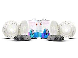 Xbrakes Xi Series Brake Rotor and Pad Kit; Front and Rear; White (14-19 Corvette C7 Stingray w/ Standard JL9 Brake Package)