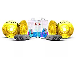 Xbrakes Xi Series Brake Rotor and Pad Kit; Front and Rear; Yellow (05-09 Corvette C6 w/ Z51 Brake Package; 10-11 Corvette C6 Base w/ MagneRide; 12-13 Corvette C6 Base w/ Heavy Duty Brake Package)
