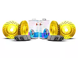 Xbrakes Xi Series Brake Rotor and Pad Kit; Front and Rear; Yellow (14-19 Corvette C7 Stingray w/ J55 Brake Package)