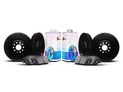 Xbrakes Xi Series Brake Rotor and Pad Kit; Front and Rear; Black (24-25 Mustang EcoBoost w/o Performance Pack)