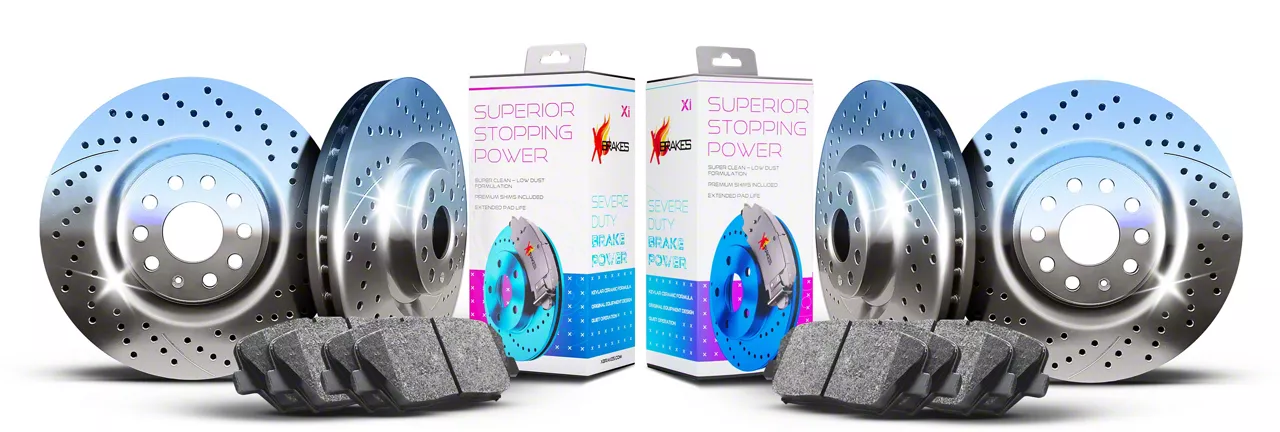 Xbrakes Mustang Xi Series Brake Rotor and Pad Kit; Front and