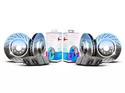 Xbrakes Xi Series Brake Rotor and Pad Kit; Front and Rear; Chrome (99-04 Mustang GT, V6)