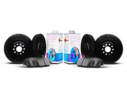 Xbrakes Xi Series Brake Rotor and Pad Kit; Front; Black (15-20 Mustang GT350)