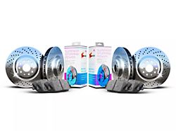 Xbrakes Xi Series Brake Rotor and Pad Kit; Front; Chrome (15-20 Mustang GT350)