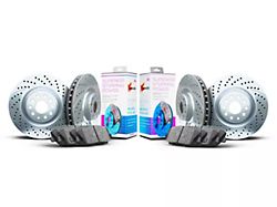 Xbrakes Xi Series Brake Rotor and Pad Kit; Front; Silver (15-20 Mustang GT350)