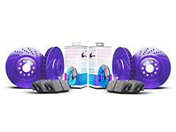 Xbrakes Xi Series Brake Rotor and Pad Kit; Front and Rear; Purple (05-10 Mustang GT)