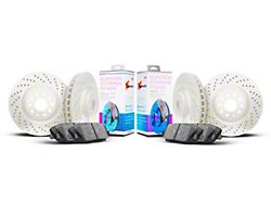 Xbrakes Xi Series Brake Rotor and Pad Kit; Front and Rear; White (11-14 Mustang GT w/ Performance Pack; 12-13 Mustang BOSS 302; 07-12 Mustang GT500)