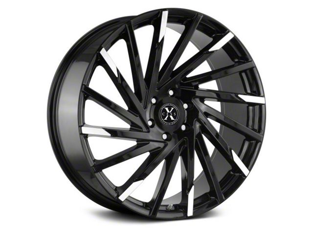 Xcess X02 Gloss Black with Machined Tips Wheel; 20x8.5 (06-10 RWD Charger)