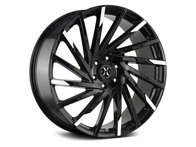 Xcess X02 Gloss Black with Machined Tips Wheel; 20x8.5; 15mm Offset (08-23 RWD Challenger, Excluding Widebody)
