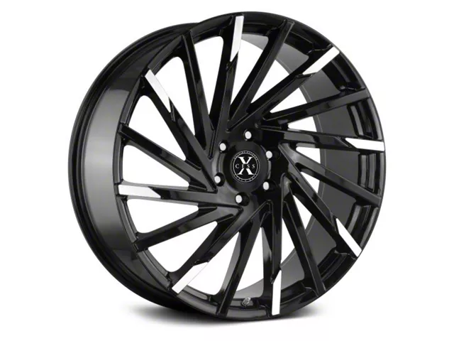 Xcess X02 Gloss Black with Machined Tips Wheel; 20x8.5 (08-23 RWD Challenger, Excluding Widebody)