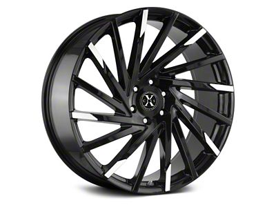 Xcess X02 Gloss Black with Machined Tips Wheel; 20x8.5 (11-23 RWD Charger, Excluding Widebody)