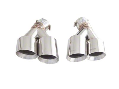 XForce Twin Quad Exhaust Tips; 4-Inch; Polished (16-24 Camaro SS)