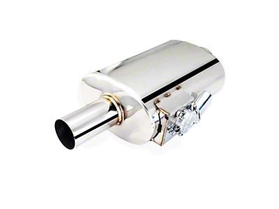 XForce Varex Valved Center/Center Oval Muffler with Side Mount Motor; 2.50-Inch Inlet/2.50-Inch Outlet (Universal; Some Adaptation May Be Required)