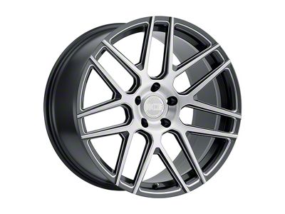 XO Luxury Moscow Gloss Gunmetal Milled and Brush Silver Face Wheel; 20x10.5; 38mm Offset (16-24 Camaro)