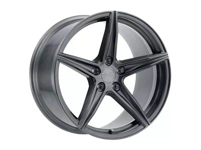 XO Luxury Auckland Full Brushed Gunmetal Wheel; 20x9; 20mm Offset (24-25 Mustang)