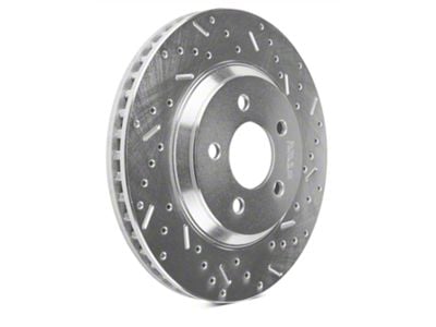 Xtreme Stop Precision Cross-Drilled and Slotted Rotors; Front Pair (05-10 Mustang GT; 11-14 Mustang V6)