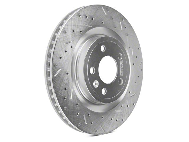 Xtreme Stop Precision Cross-Drilled and Slotted Rotors; Front Pair (11-14 Mustang GT w/o Performance Pack)