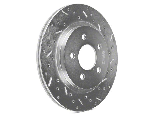 Xtreme Stop Precision Cross-Drilled and Slotted Rotors; Rear Pair (05-14 Mustang, Excluding 13-14 GT500)