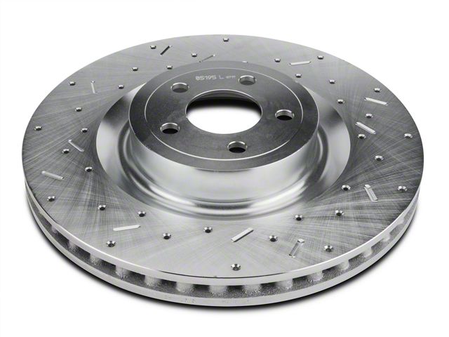 Xtreme Stop Precision Cross-Drilled and Slotted Rotors; Front Pair (15-23 Mustang GT w/ Performance Pack)