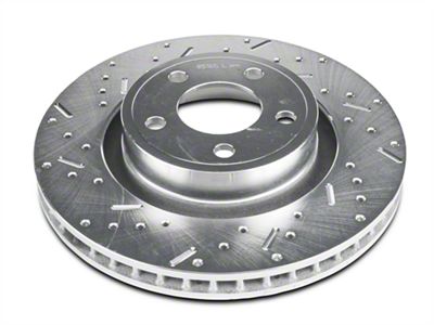 Xtreme Stop Precision Cross-Drilled and Slotted Rotors; Front Pair (15-23 Mustang EcoBoost w/o Performance Pack, V6)