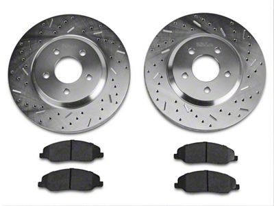 Xtreme Stop Precision Drilled and Slotted Brake Rotor and Ceramic Pad Kit; Front (05-10 Mustang GT)