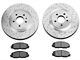 Xtreme Stop Precision Cross-Drilled and Slotted Brake Rotor and Carbon Graphite Pad Kit; Front (11-14 Mustang GT)