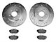 Xtreme Stop Precision Cross-Drilled and Slotted Brake Rotor and Carbon Graphite Pad Kit; Rear (11-14 Mustang, Excluding 13-14 GT500)