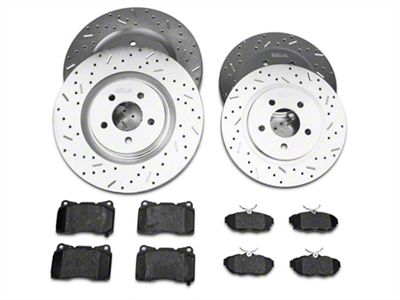Xtreme Stop Precision Drilled and Slotted Brake Rotor and Ceramic Pad Kit; Front and Rear (11-14 Mustang GT w/ Performance Pack; 12-13 Mustang BOSS 302; 07-12 Mustang GT500)